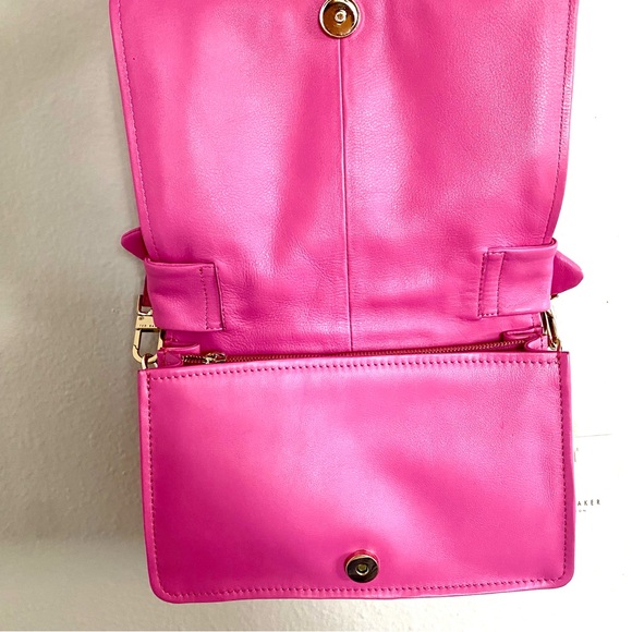 TED BAKER Pink Bow Top handle handbag with long adjustable shoulder cross body - Picture 9 of 16